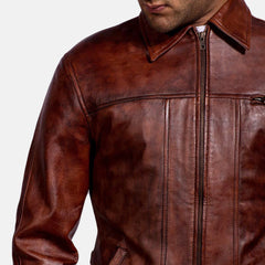 Rikar Maroon Leather Jacket