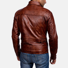 Rikar Maroon Leather Jacket