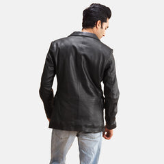 Madon Black Leather Blazer Jacket
