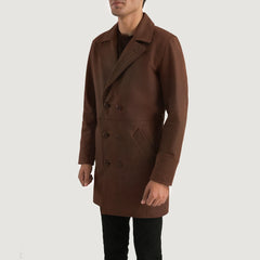 Zadon Brown Leather Coat Jacket