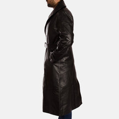 Jovon Black Leather Coat Jacket