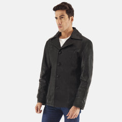 Ribel Black Leather Coat Jacket