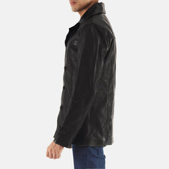 Ribel Black Leather Coat Jacket