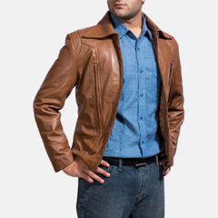 Jomon Brown Leather Jacket