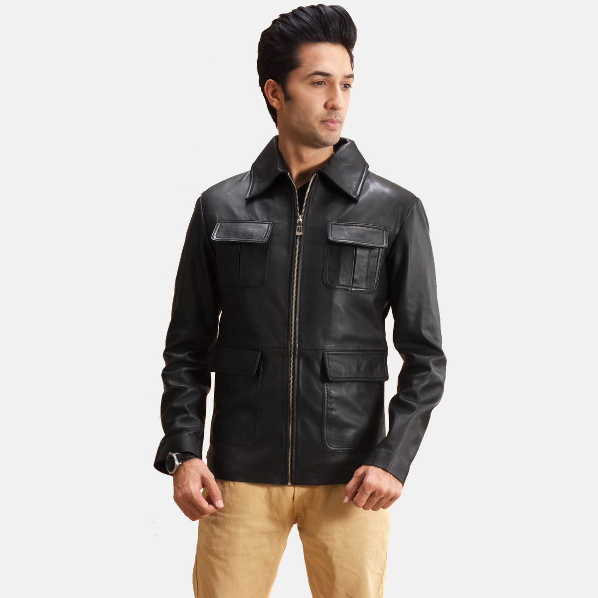 Zaken Black Leather Jacket