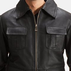 Zaken Black Leather Jacket