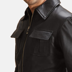 Zaken Black Leather Jacket