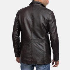 Sumix Black Leather Blazer Jacket