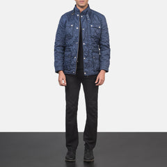 Vipix Blue Leather Quilted Jacket