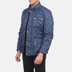 Vipix Blue Leather Quilted Jacket