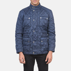 Vipix Blue Leather Quilted Jacket