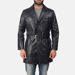 Nalor Black Leather Coat Jacket