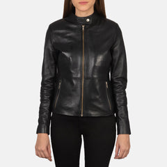 Namor Black Leather Biker Jacket