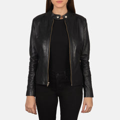 Namor Black Leather Biker Jacket