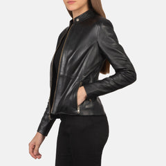 Namor Black Leather Biker Jacket