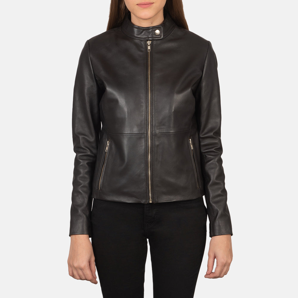 Namor Brown Leather Biker Jacket