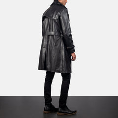 Nikin Black Leather Coat Jacket
