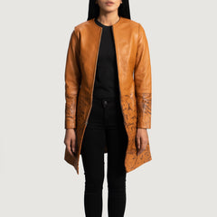 Wyrean Tan Leather Coat Jacket