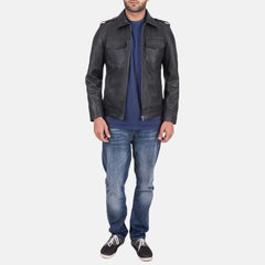 Rosin Black Leather Jacket