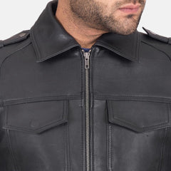 Rosin Black Leather Jacket
