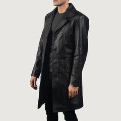 Keben Black Leather Coat Jacket