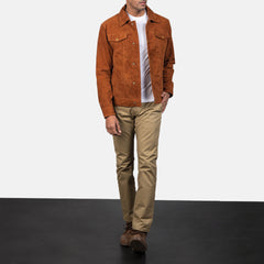 Vesus Brown Suede Trucker Jacket
