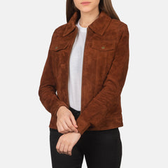 Wymos Brown Suede Trucker Jacket