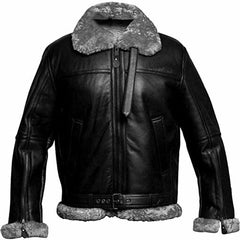 B3 Bomber Sheepskin Men’s Black Jacket