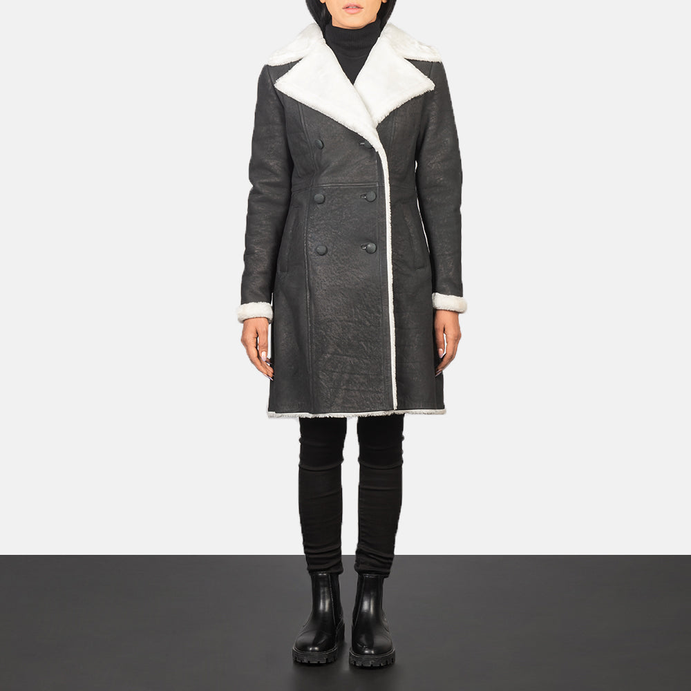 Yalel Black Shearling Coat Jacket