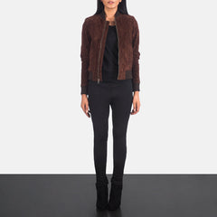 Nadas Brown Suede Bomber Jacket