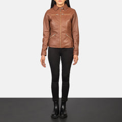 Qulos Brown Leather Jacket