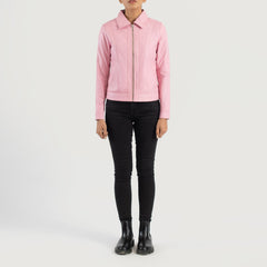 Noran Pink Leather Jacket