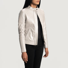 Zelum Leather Quilted Biker Jacket