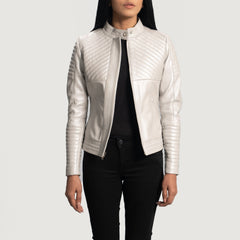 Zelum Leather Quilted Biker Jacket