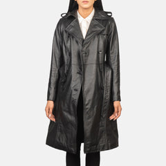 Uller Black Leather Coat Jacket