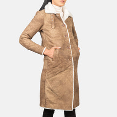 Vikis Brown Leather Coat Jacket