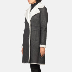 Yalel Black Shearling Coat Jacket