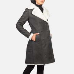 Yalel Black Shearling Coat Jacket