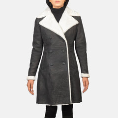 Yalel Black Shearling Coat Jacket