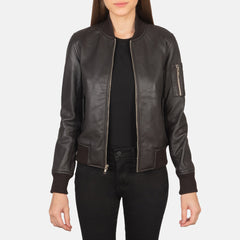 Tarar Brown Leather Bomber Jacket