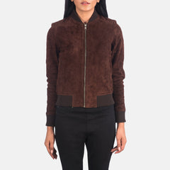 Nadas Brown Suede Bomber Jacket