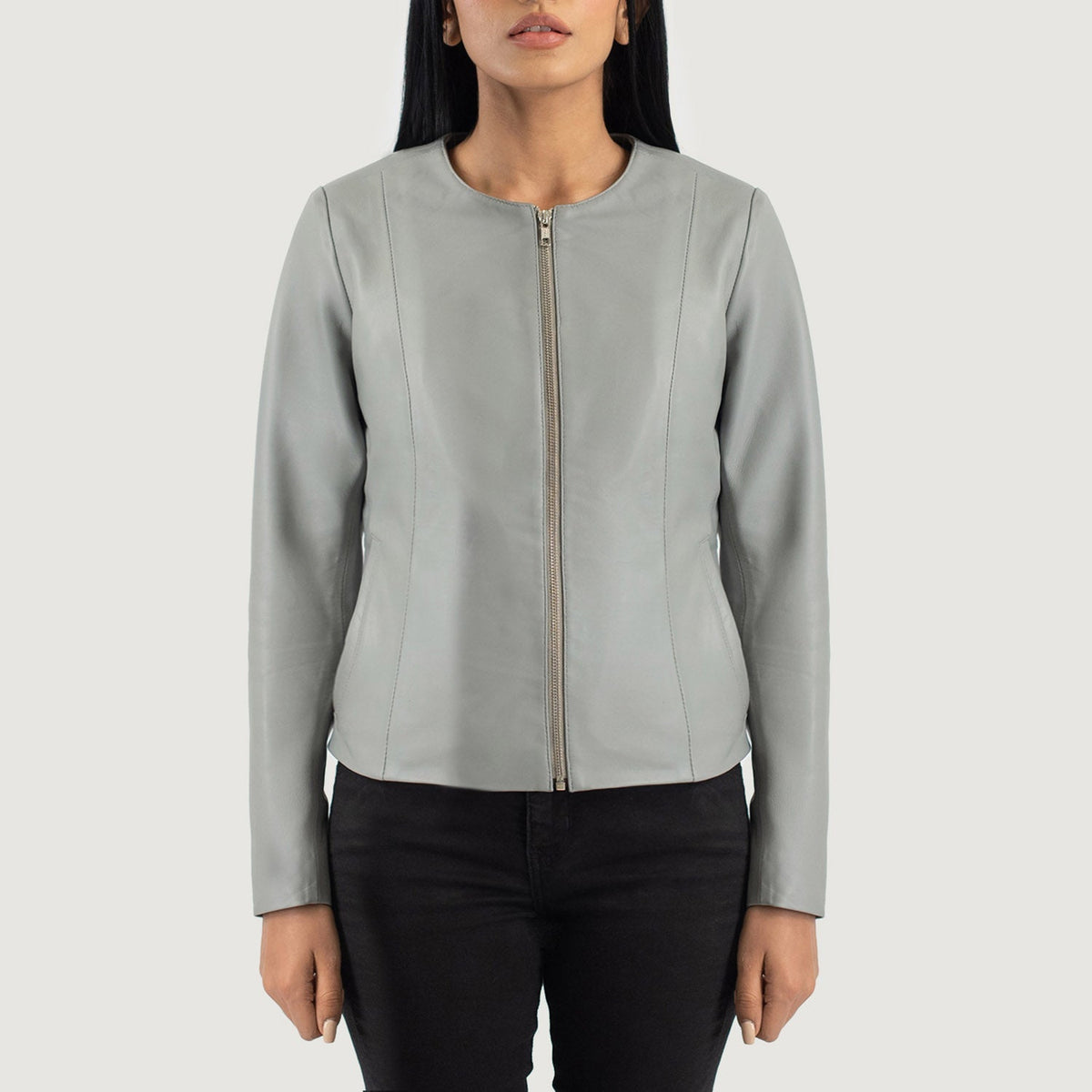 Tipus Grey Leather Jacket