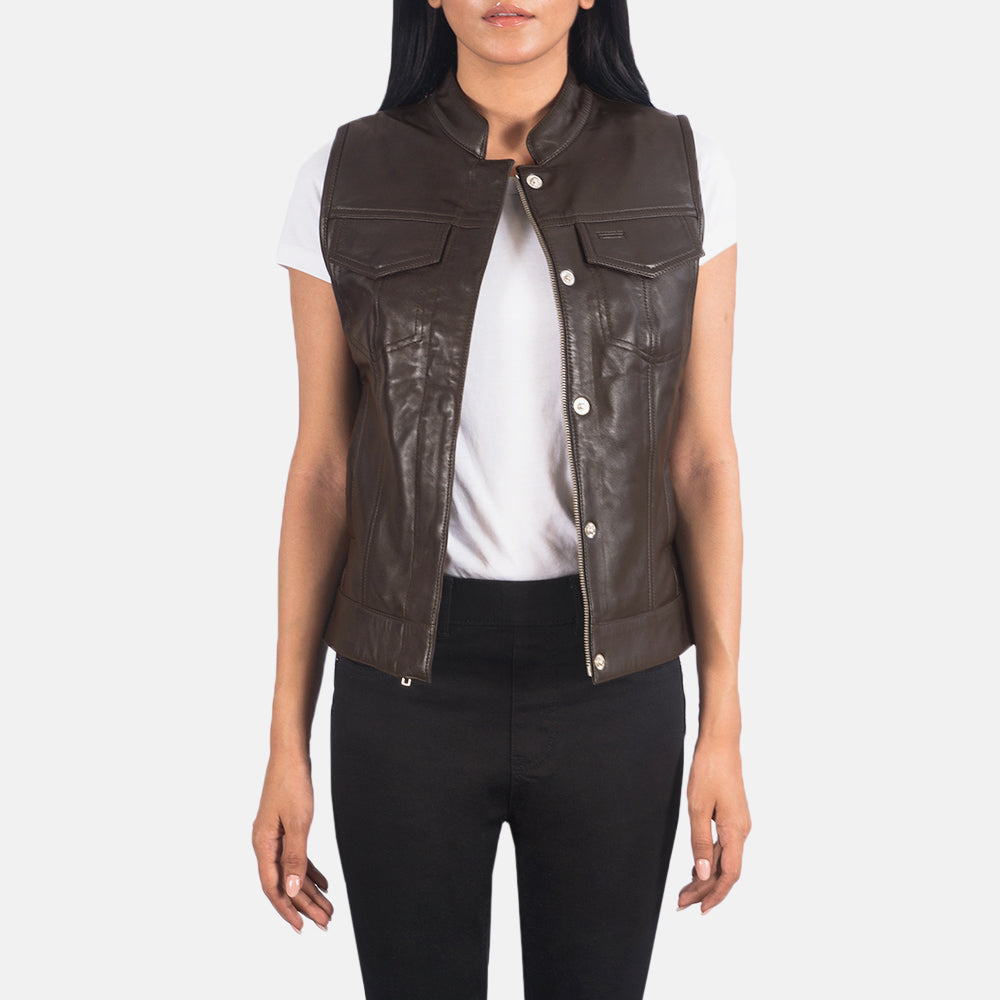 Rokian Brown Leather Biker Jacket