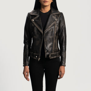 Silen Brown Leather Biker Jacket