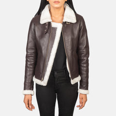 Zesen Maroon Leather Bomber Jacket