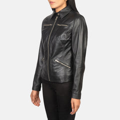 Qulos Black Leather Jacket