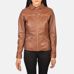 Qulos Brown Leather Jacket