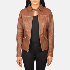 Qulos Brown Leather Jacket