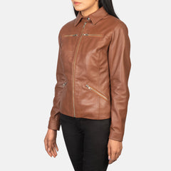 Qulos Brown Leather Jacket