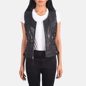Dados Black Leather Biker Jacket